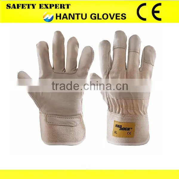 Top Quality Full Palm EN388 Leather Work Glove Safety Glove photo-6