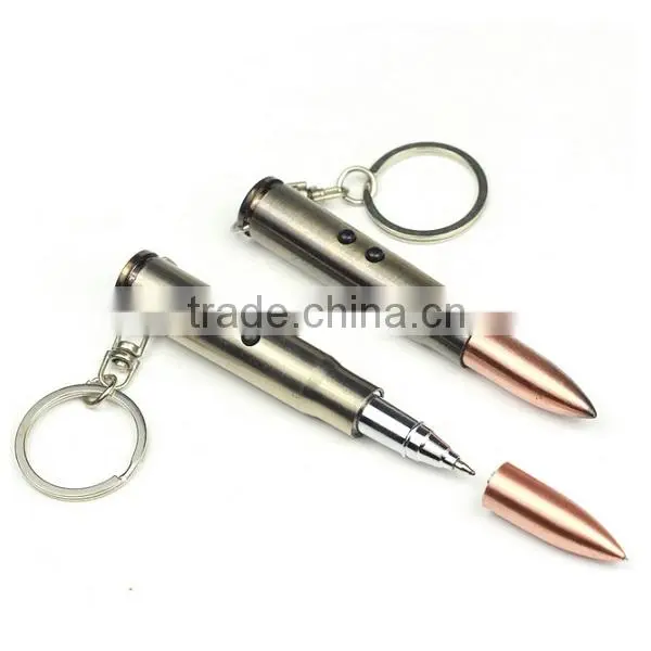 Metal Laser LED Light Bullet Keychain for Gift photo-3