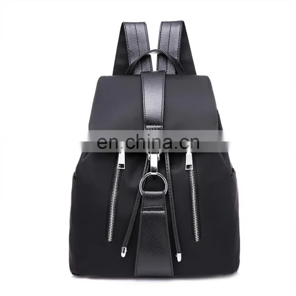 Girls Nylon Zipper Lock, Design Black Femme Mochila Female School Bags Backpack For Women/ photo-2