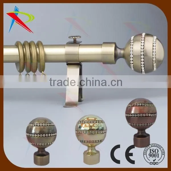 Round Ball Finial With Diamond Curtain Poles/window Curtain Pipes photo-2