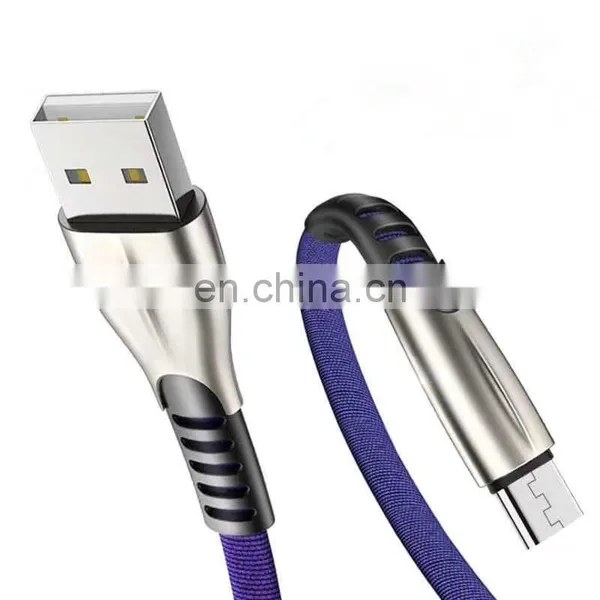 Hot Sale High Quality 1M Zinc Alloy Soft Denim Nylon Braided Fast Charging Cable Usb Data Cables For Android photo-5