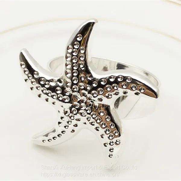 Factory Customized Starfish Napkin Rings Wedding Dining Table Decoration photo-3