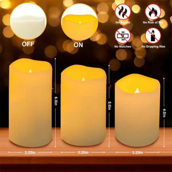 Waterproof LED Candles Set Warm Light Decor Wholesale Customized Factory photo-3