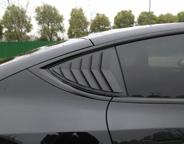 21-25 Model Y Rear Window Triangular Louvers - ABS Plastic Matte Black Finish photo-3