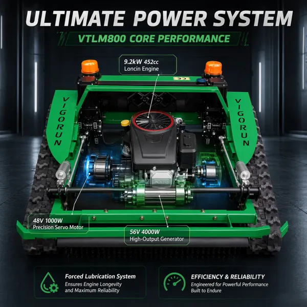Automatic Grass Cutter Robot Heat-Resistant Motor Design Lawn Mower Crawler Farm Robot