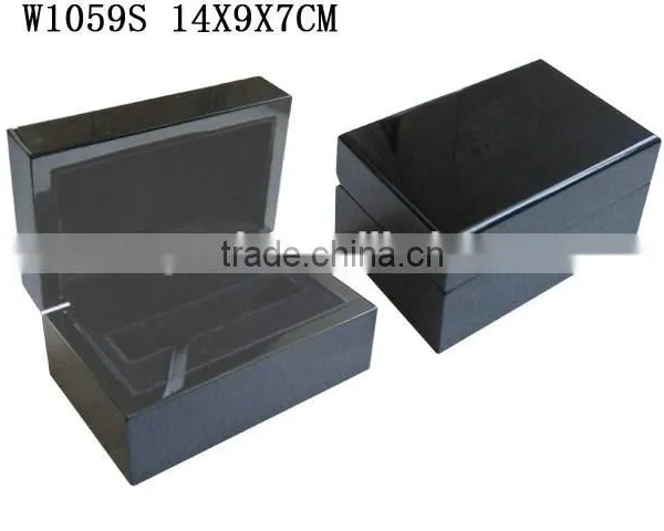 High End Black Leather Covered Wooden Pen Gift Box Wholesale W1059S photo-2