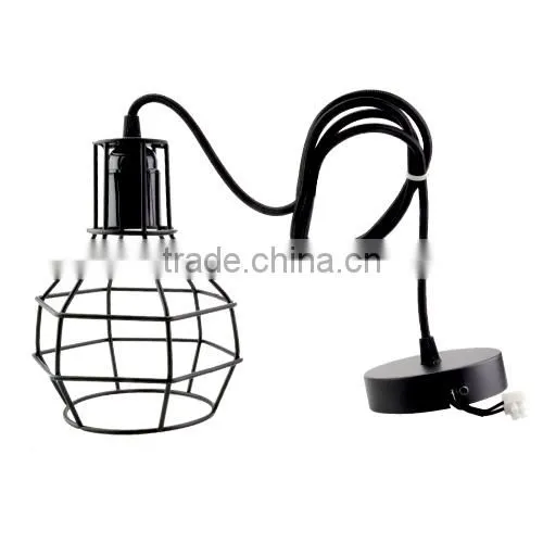 2015 Vintage Pendant Lamp Light Black Metal Iron Lampshade Lamp Cover E27 220V Loft Coffee Bar Restaurant Kitchen Lights photo-4