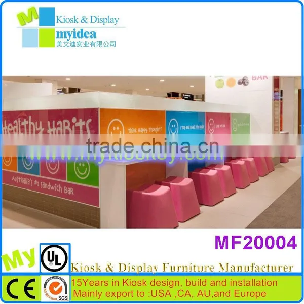 2014 More Durable and New Style Juice Bar Design/ice Cream Kiosk/ Food Kiosk for Sale