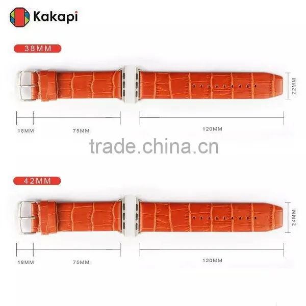 Kakapi Drawing Buckle Genuine Leather Watch Band Wrist Strap With Watchband Converter For 38MM Apple Watch MT-3912 photo-3