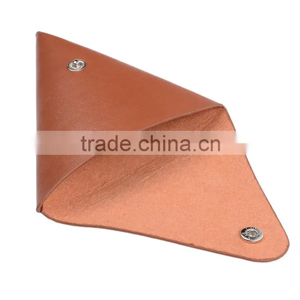Brown Mini Leather Coin Purse Wallet With Triangle Shape for Laldies photo-3