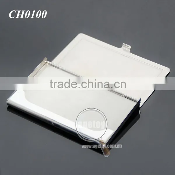 High Quality Pocket Business Card Holder Stainless Steel Plated Silver Concavity Metal Blank Card Case photo-4