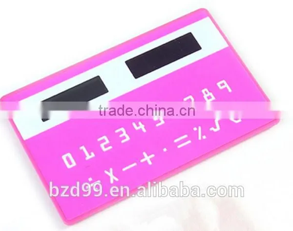 Solar Powered Gift Items/ Porket Mini Card Shape Solar Unique Calculator/ Electronic Gift Logo Custom Printed OEM Manufacturer photo-2