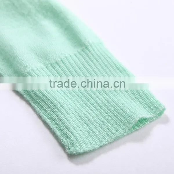 JS-16008 V Neck Slim Pattern Fancy Cashmere Women Sweater Design photo-4