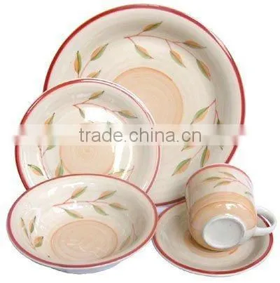16 Pieces Glazed Ceramic Dinnerware,color Glazed Stoneware Dinnerware,stoneware Dinnerware Set photo-3