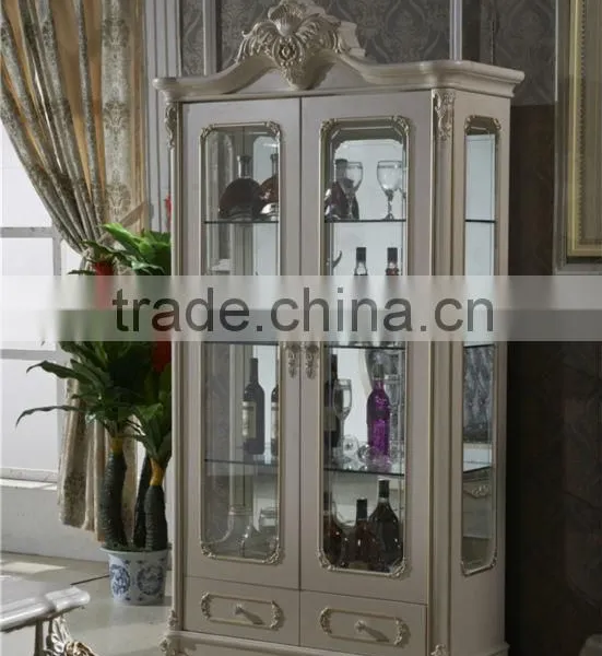 Noble Treasures Elegant French Style Dinging Table and Chair Set With Cabinet / French Royal Round Table CZ102 photo-5