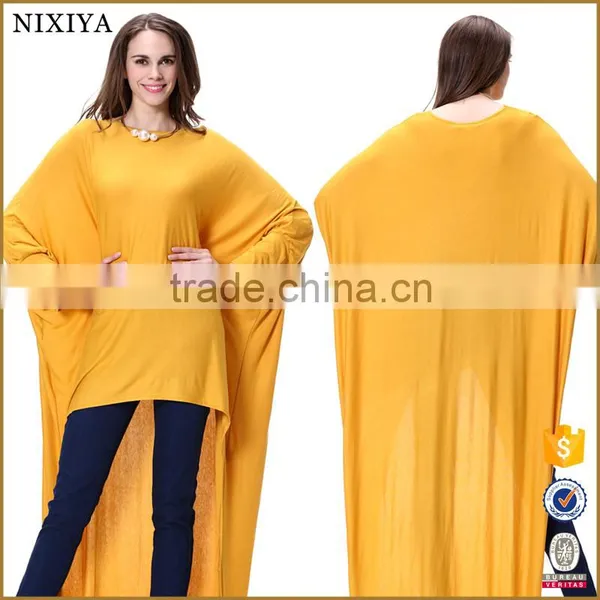 2016 Summer Women Batwing Sleeve Yellow Color Top For Woman