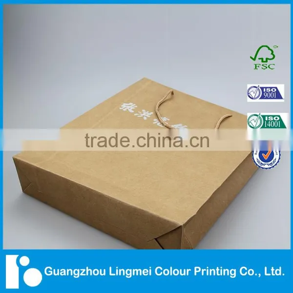 Paperboard Handling Kraft Brown Paper Bags Printing With Hot Stamping photo-2