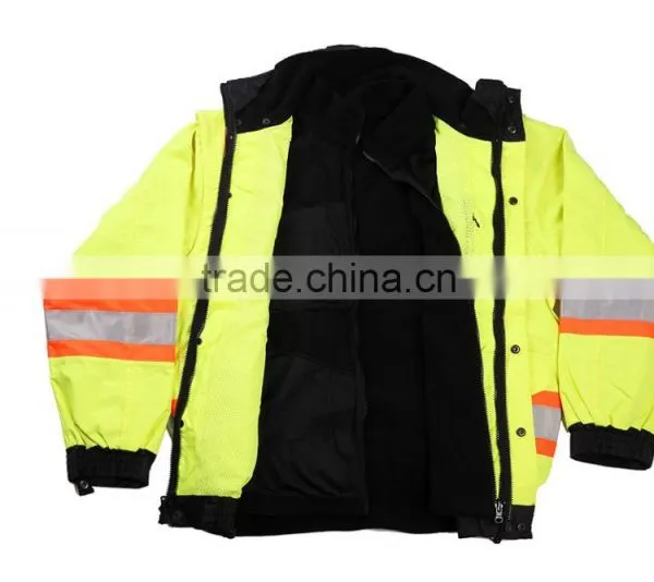 Adult Safety JacketTwo-tone 4 In 1 Hi Vis Safety Work Jackets Fluorescent Work Jackets Quality Choice photo-2