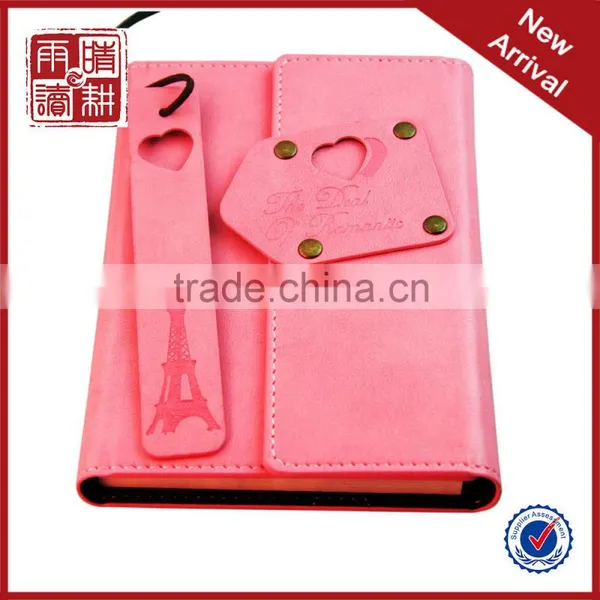 Creative Design pu Leather Cover Notebook With Leather Bookmark photo-2