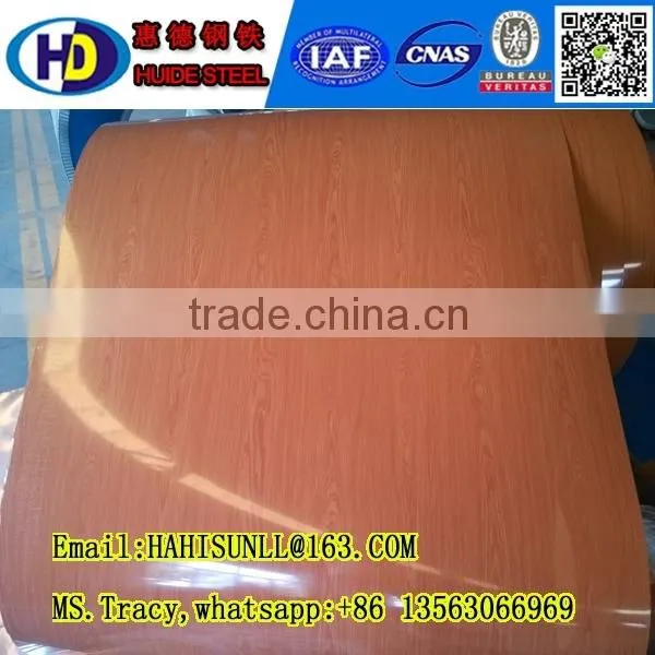 Wood2801 Grain Design Ppgi/color Coated Steel Coil for Wall Panel and Decorating the House Made in China photo-2