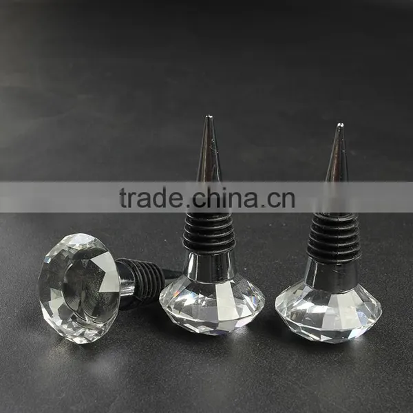 2016 Newest Crystal Bottle Stopper/ Diamond Shape Crystal Glass Bottle Stopper for Wedding Favors and Party Decorations photo-3