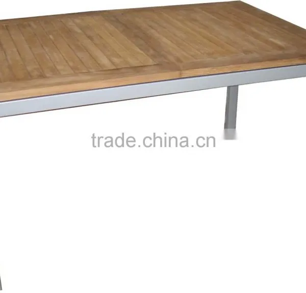 Aluminum Frame Powder Coated Outdoor Furniture Sling Table With Teak photo-6