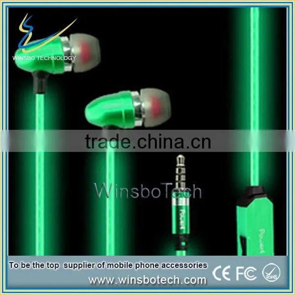 2015 High Quality EL or LED Light Earphones
