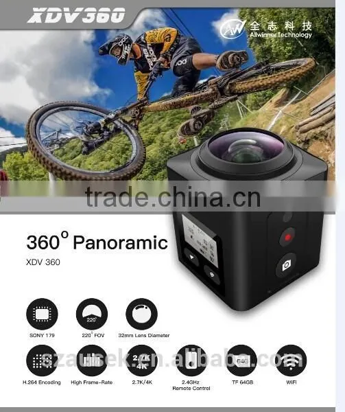360 Degree Camera VR Mode Sport Action Camera High Resolution Mini DV Cam Waterproof 30M