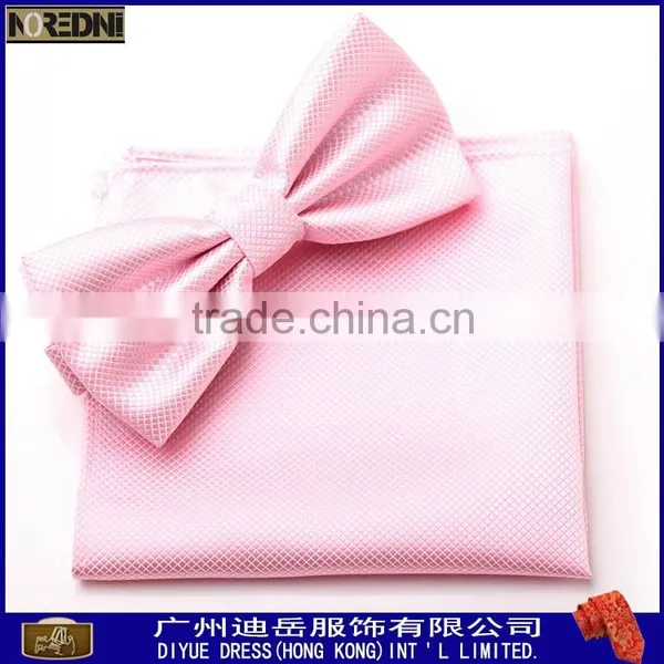 Hot Sale Pink Bow Tie Clip on Woven Bow Tie for Men photo-2
