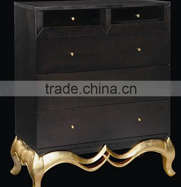European Style Solid Wood Classical Bedroom Furniture Set Bed Bedside Table Wardrobe Dressing Table Commode photo-5