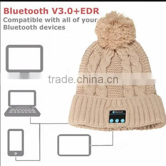 Soft Women Warm Hat Wireless Bluetooth Smart Cap / Bluetooth Music Hat / Bluetooth Headphone Hat photo-5