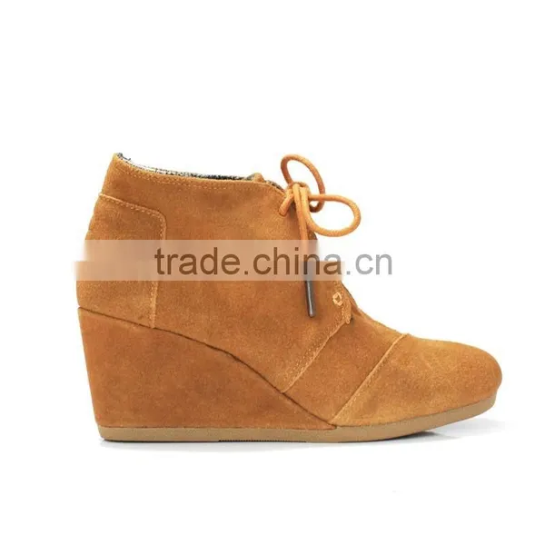 Wholesale Women Desert Wedges Suede Wedge Boots