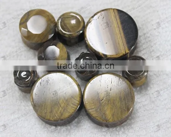 Body Piercing Jewelry Tiger Eye Stone Ear Plugs photo-6