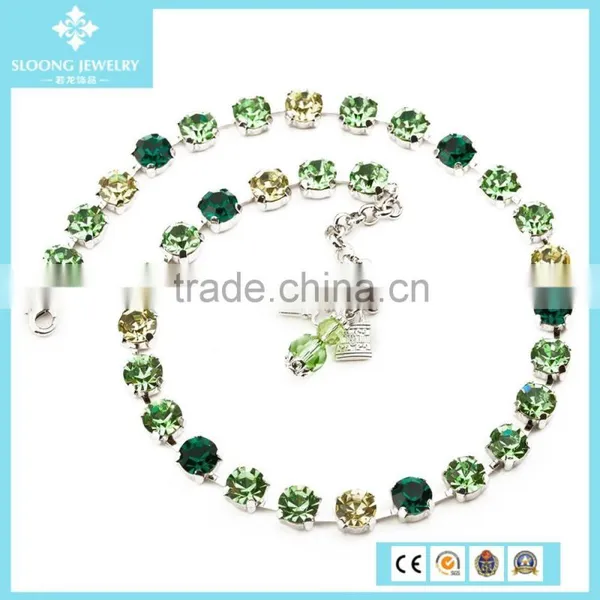 Top Selling 2015 Latest Design Beaded Necklace With Rainbow Colors Austria Crystals photo-6