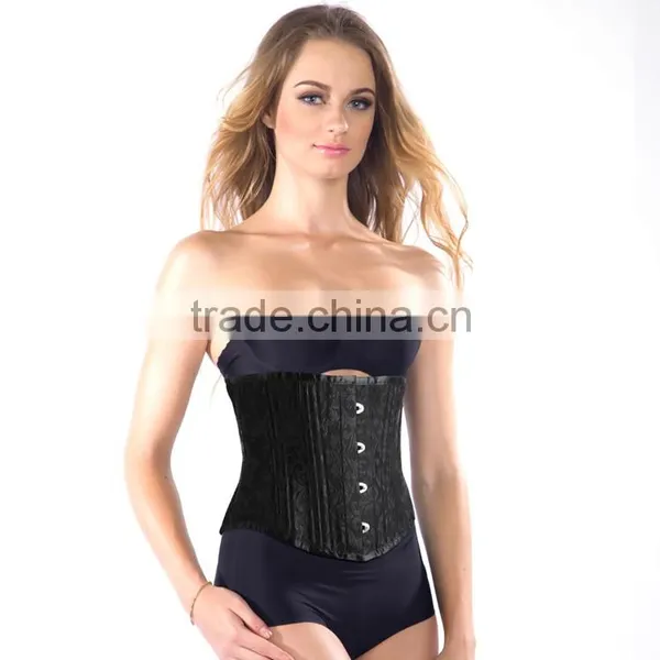 Women Brocade 24 Double Steel Boned Corset Tight Waist Cincher Corset photo-3
