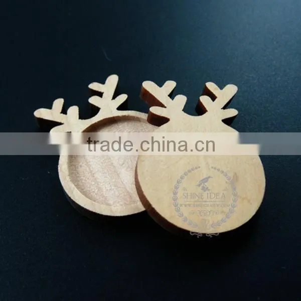 25mm Setting Size Natual Log Wood Deer Horn Round Bezel Pendant Setting DIY Findings Supplies 1411132 photo-3