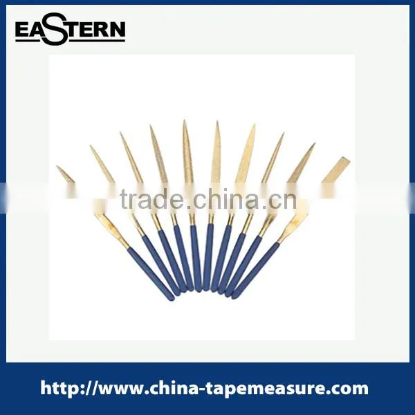 10pcs Titanium Finished Diamond Needle File