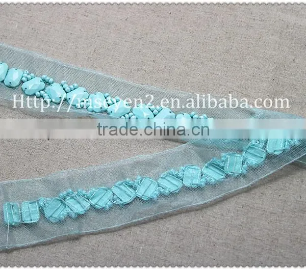 Wholesales Fancy Acrylic Beaded Collar Garment Accessories Ladies Fashion Beaded Neck Lace Collar Trim photo-6
