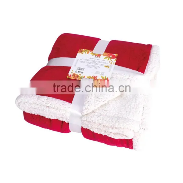 Micro Mink Fleece Sherpa Bed Throw Blanket in 2 Layers