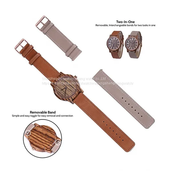 Watch Factory 2017 Luxury Leather Strap Wood Watch Colorful Dial Wood Watch for Lady photo-4