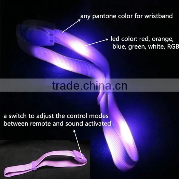 Concert Event Used Led Bracelet Activated Nylon Led Remote Wristbands photo-3