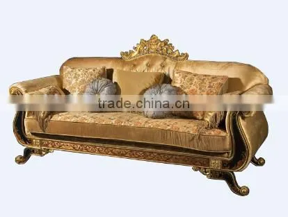 Retro Style Living Room Sofas, Hand Painting Chesterfield Sofa Set, Classic Wood Carving Living Rroom Furniture Set photo-2