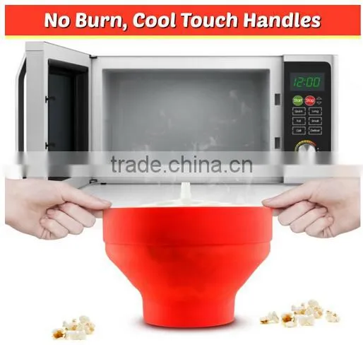 Collapsible Silicone Popcorn Popper,Microwaveable Silicone Popcorn Bucket photo-2