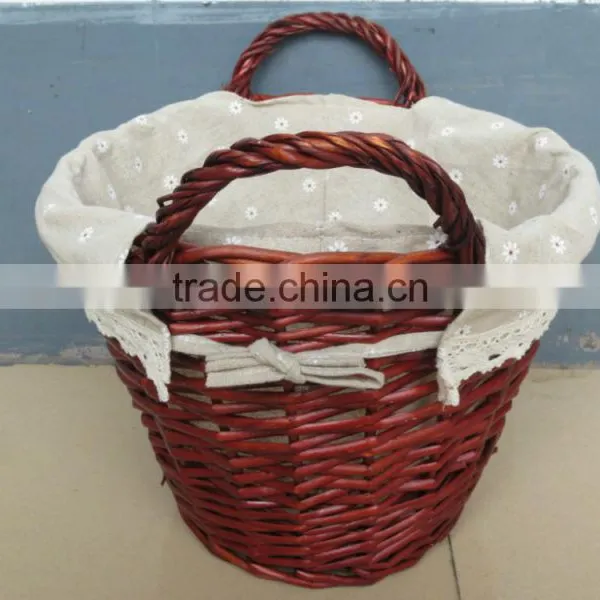 Handmade Wicker Storage Basket Woven Shallow Storage Basket photo-3