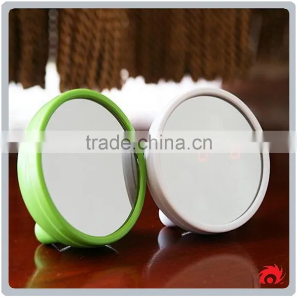 Creative Digital Electrical Gift Beautiful Ladys Small LED Desk Table Make Up Mirror Alarm Clock photo-4