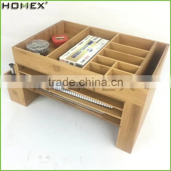 Bamboo Files Letter Desk Organizer Desk Supplies Caddy Homex-BSCI Factory photo-3