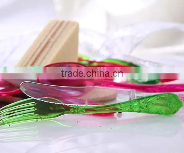 Wholesale Big Plastic Dessert Cake Cutlery Set/plastic Fork Knife Spoon Set ,dinnerware photo-3