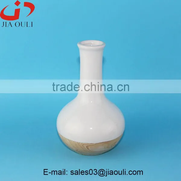 Hot Sales Glazed Ceramic Wood Finished Vases for Home Decor photo-2