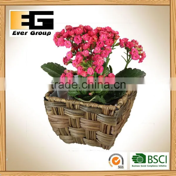 Handmade Rustic Rattan Flowerpots Gardent Planter photo-5
