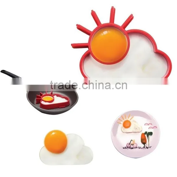 Food Grade Silicone Fried Egg Rings Egg Tray Sunny Cloud Egg Shapers Mold photo-4